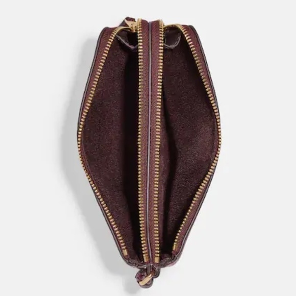 Coach Double Corner Zip Wristlet NWT w Snake Embossed Strap NWT - Picture 3 of 16